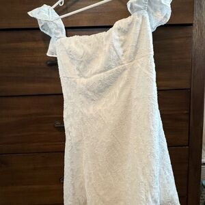 Wild Fable Asymmetrical Embellished Sundress White